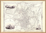 Classic Vintage City Map of Bath, England 1851