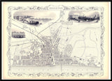 Classic Vintage City Map of Brighton, England 1851