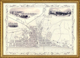 Classic Vintage City Map of Brighton, England 1851
