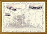 Classic Vintage City Map of Brighton, England 1851