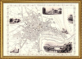 Classic Vintage City Map of Aberdeen, Scotland 1851