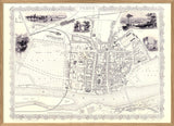 Classic Vintage City Map of Perth, Scotland 1851