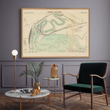 Vintage City Map of Cardiff Harbour, 1883