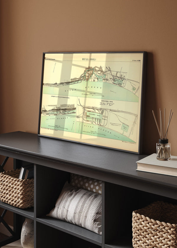 Map of Hull, England 1885