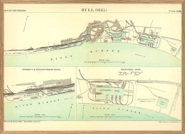 Map of Hull, England 1885