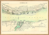 Map of Liverpool, England 1885