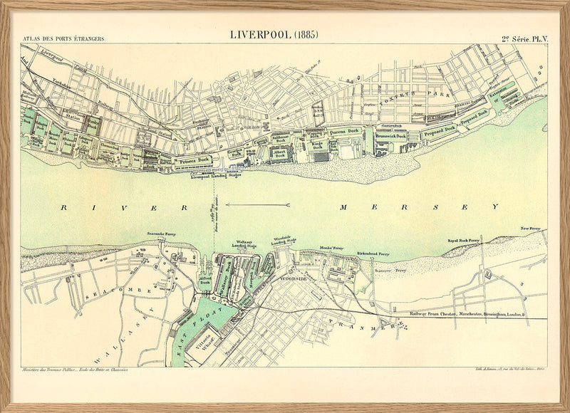 Map of Liverpool, England 1885
