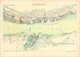 Map of Liverpool, England 1885