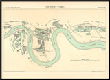Vintage City Map of London Docks, England 1885