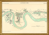 Vintage City Map of London Docks, England 1885
