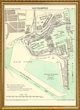 Vintage City Map of Southampton Harbour, 1878