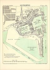 Vintage City Map of Southampton Harbour, 1878