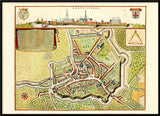 Medieval City Map of Armentières 1699