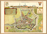 Medieval City Map of Armentières 1699