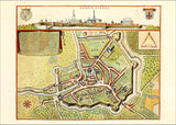 Medieval City Map of Armentières 1699