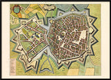 Medieval City Map of Arras 1699