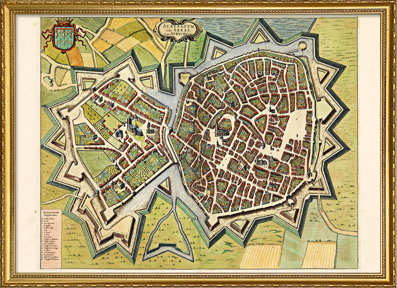 Medieval City Map of Arras 1699