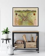 Medieval City Map of Bailleul 1699