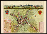 Medieval City Map of Bailleul 1699