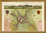 Medieval City Map of Bailleul 1699