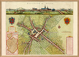 Medieval City Map of Bailleul 1699