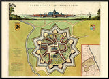 Medieval City Map of Brouckerque 1699