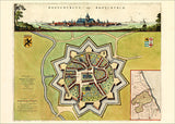 Medieval City Map of Brouckerque 1699