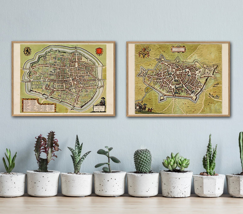 Medieval City Map of Douai 1699