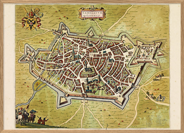 Medieval City Map of Cambrai 1699