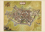 Medieval City Map of Cambrai 1699