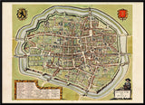 Medieval City Map of Douai 1699