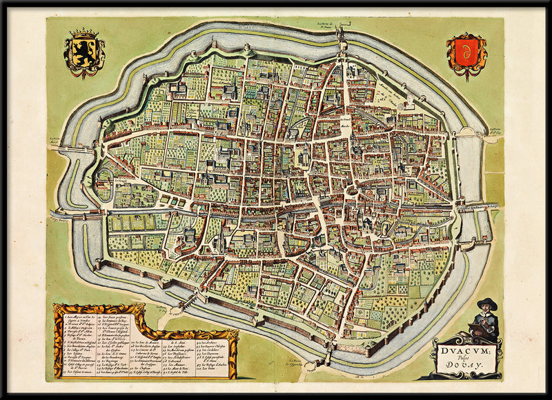Medieval City Map of Douai 1699