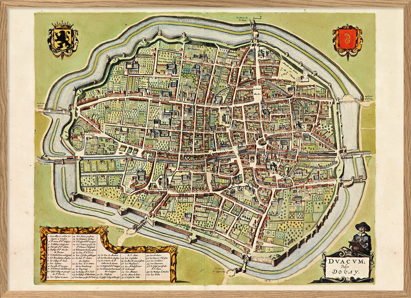 Medieval City Map of Douai 1699