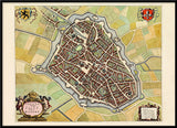 Medieval City Map of Lille 1699