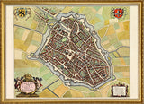 Medieval City Map of Lille 1699