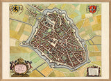 Medieval City Map of Lille 1699