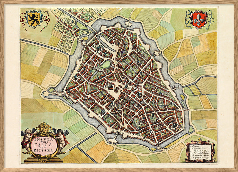 Medieval City Map of Lille 1699