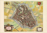 Medieval City Map of Lille 1699
