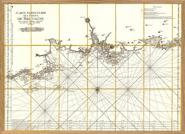 Vintage Nautical Chart of the Coast of Bretagne #1