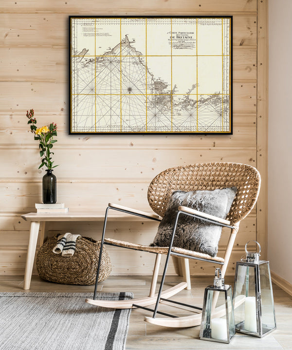 Vintage Nautical Chart of the Coast of Bretagne #2
