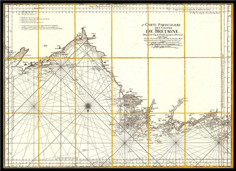 Vintage Nautical Chart of the Coast of Bretagne #2