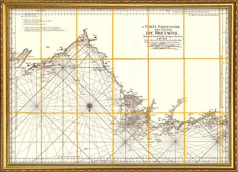 Vintage Nautical Chart of the Coast of Bretagne #2