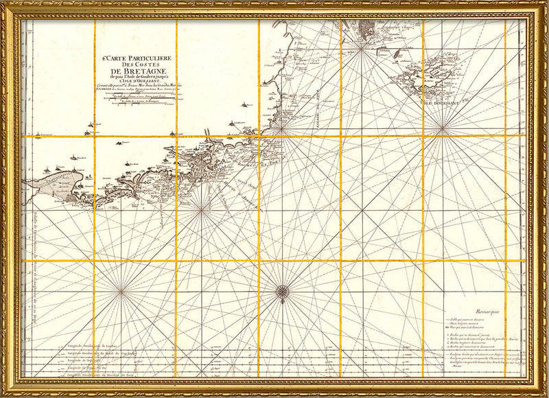 Vintage Nautical Chart of the Coast of Bretagne #3