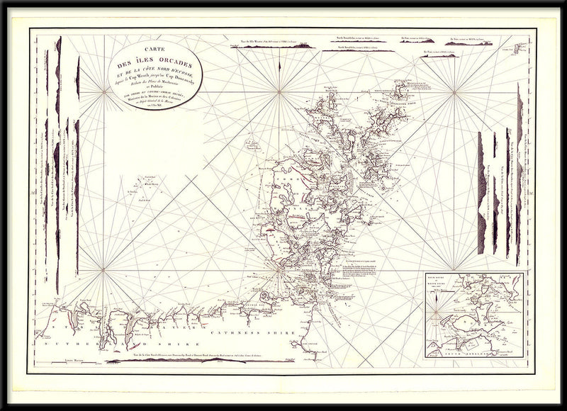 Vintage Nautical Chart of the Orkney Islands