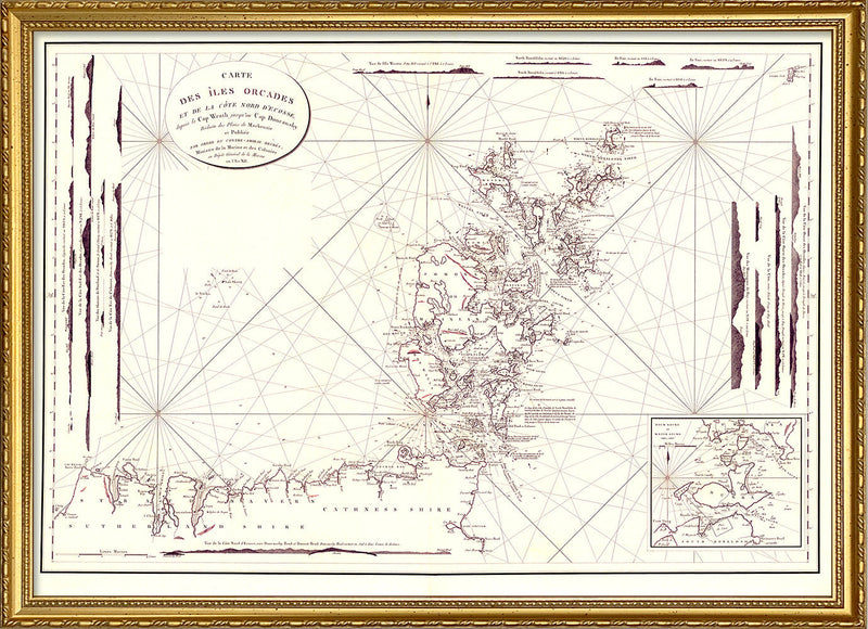 Vintage Nautical Chart of the Orkney Islands