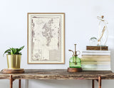 Vintage Nautical Chart of the Shetland Islands