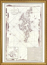 Vintage Nautical Chart of the Shetland Islands