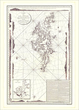 Vintage Nautical Chart of the Shetland Islands