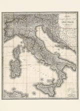 Carta geografica statistica e postale dell'Italia
