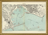 Map of Genoa, Italy 1884